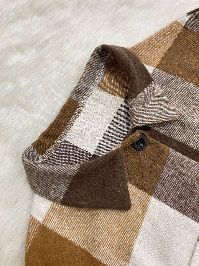 Casual Long Sleeve Oversize Plaid Long Coat image 5