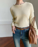 Cozy Knit Fashion Top - S, Beige image