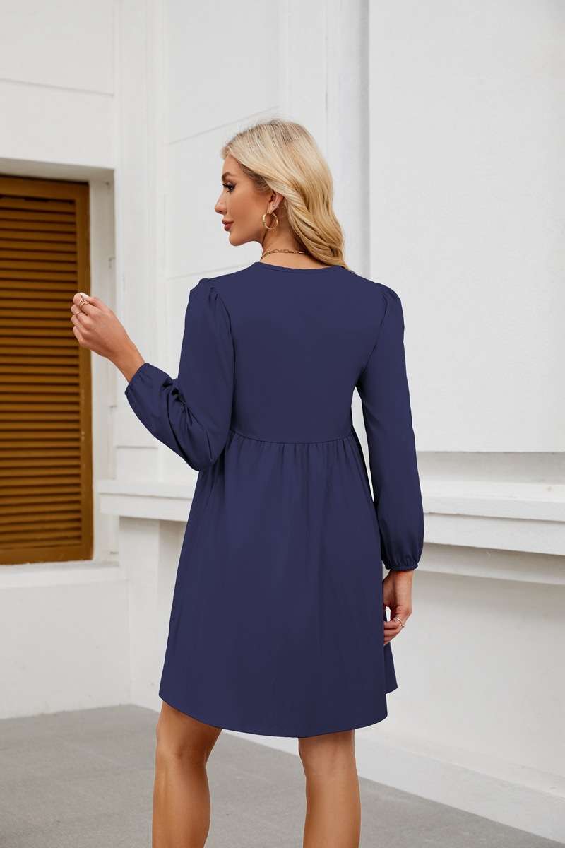 Chic Long Sleeve Tie-Front Mini Dress image 4