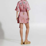 Button-Down Shirt Dress with Waist Tie image 2