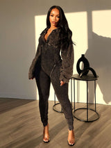 Comfy Corset Jumpsuit - M, Black image