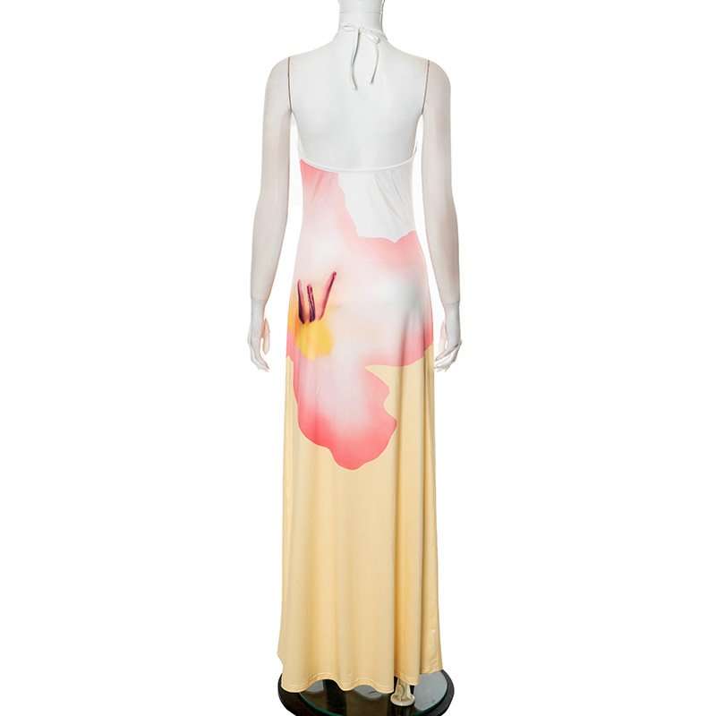Floral Print Halter Maxi Dress image 4