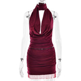 Halter Drape Top and Beaded Fringe Skirt image 4