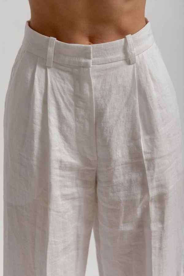 Minimalistic Cotton Wide Leg Pants Button Down Vest Set image 4