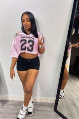 Mesh Varsity Crop Top image 0