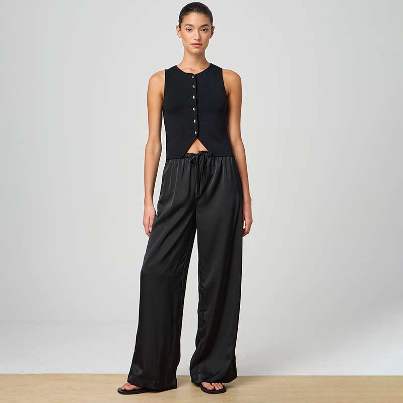 Satin Drawstring Lounge Pants image 2