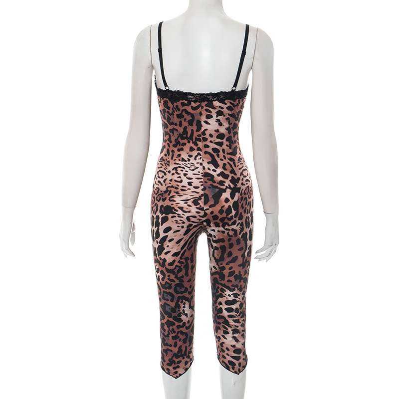 Leopard Print Spaghetti Strap Bodycon Jumpsuit image 6
