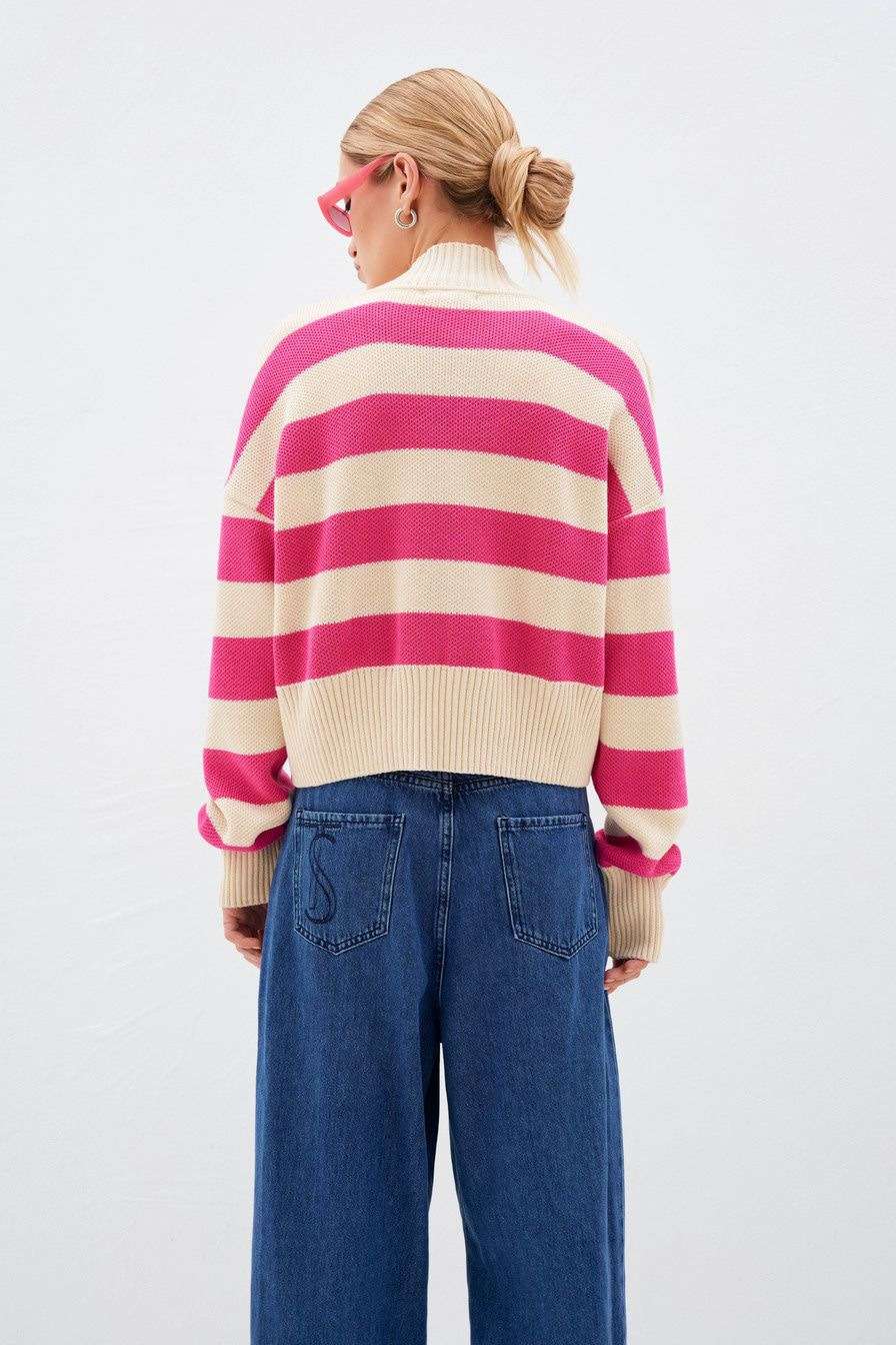 Striped Boxy Crop Cardigan image 4