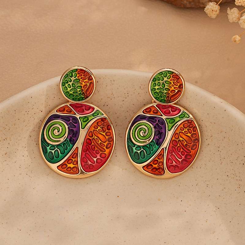 Vibrant Abstract Colorful Earrings image 0
