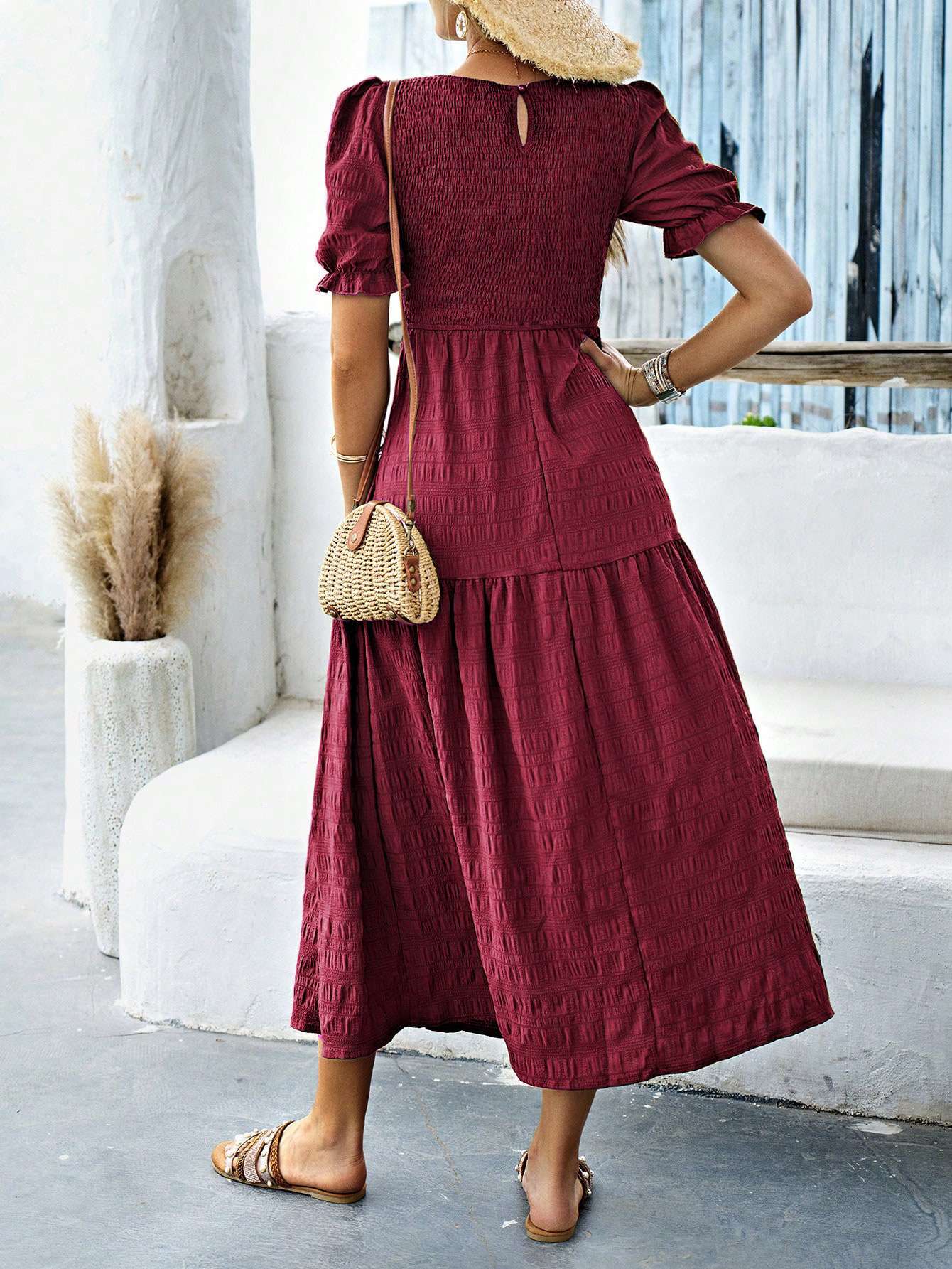 Maxi Dress with Puff Sleeves image 2
