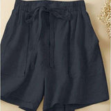 Womens Drawstring Shorts - S, Dark Blue image