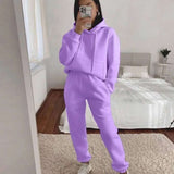 Loose Fit Hooded Co-Ords - L, Sweet Lavender Purple image