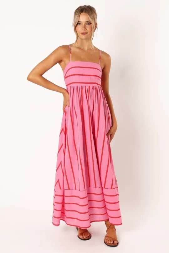 Coastal Breeze Striped Maxi Dress image 1