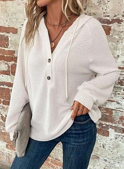 Drawstring V-neck Casual Pullover Hoodie image 4