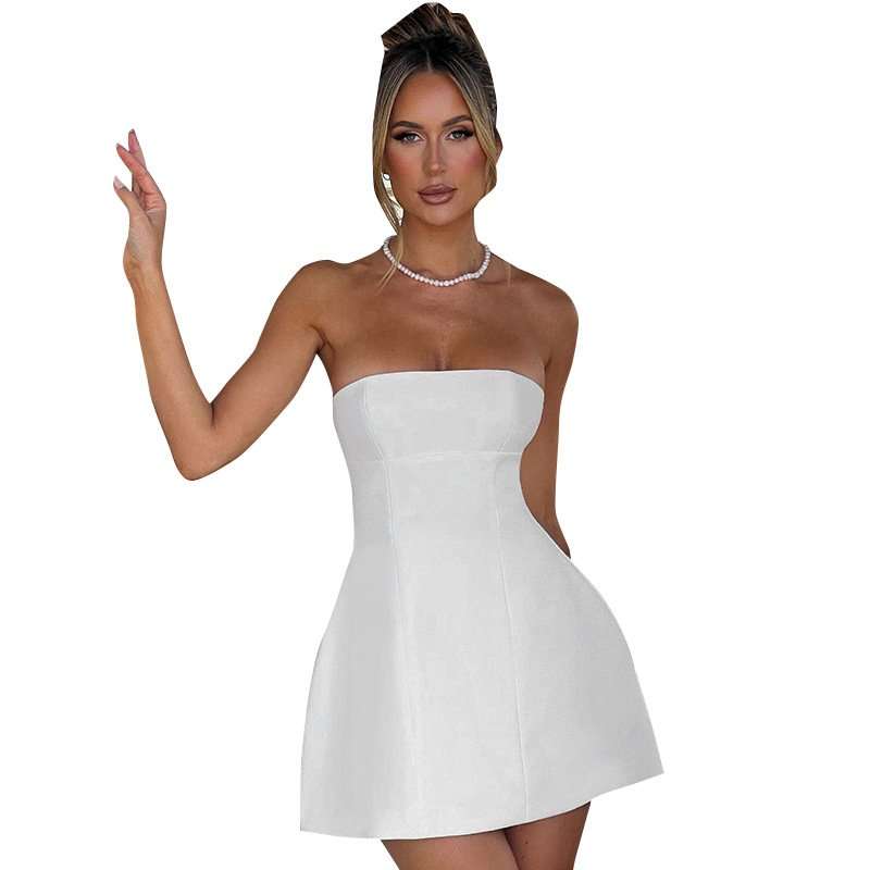 Elegant Strapless A-Line Mini Dress image 8