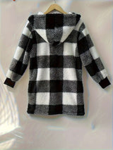 Oversized Checkered Fleece Jacket image 5