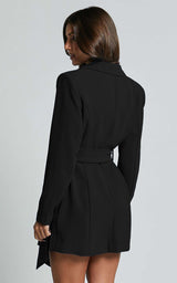 Elegant Belted Blazer Dress image 4