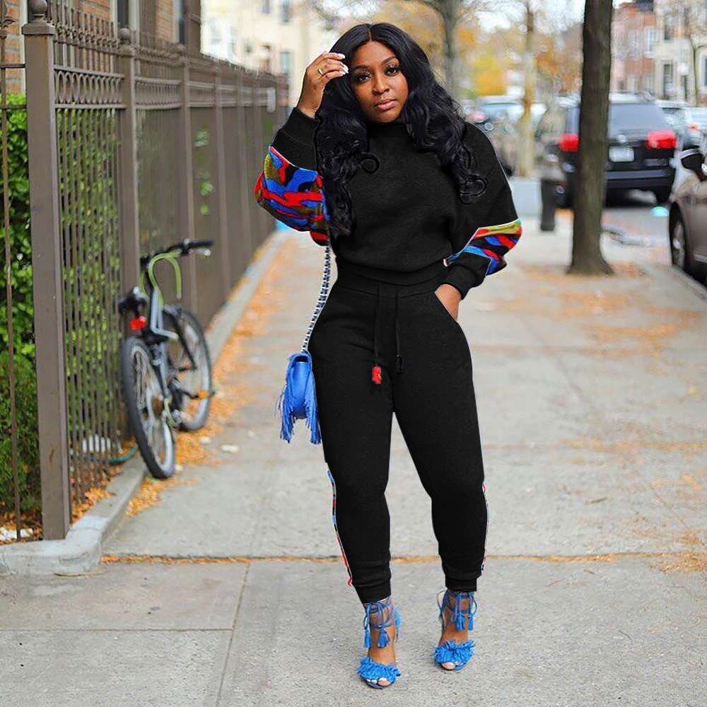 Casual Sporty Chic Lounge Set - M, Black image