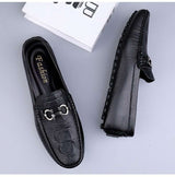 PU Loafers with Metal Buckle