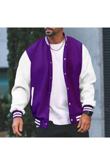 Varsity Jacket Mens Baseball Jackets - XL, Violet Purple image