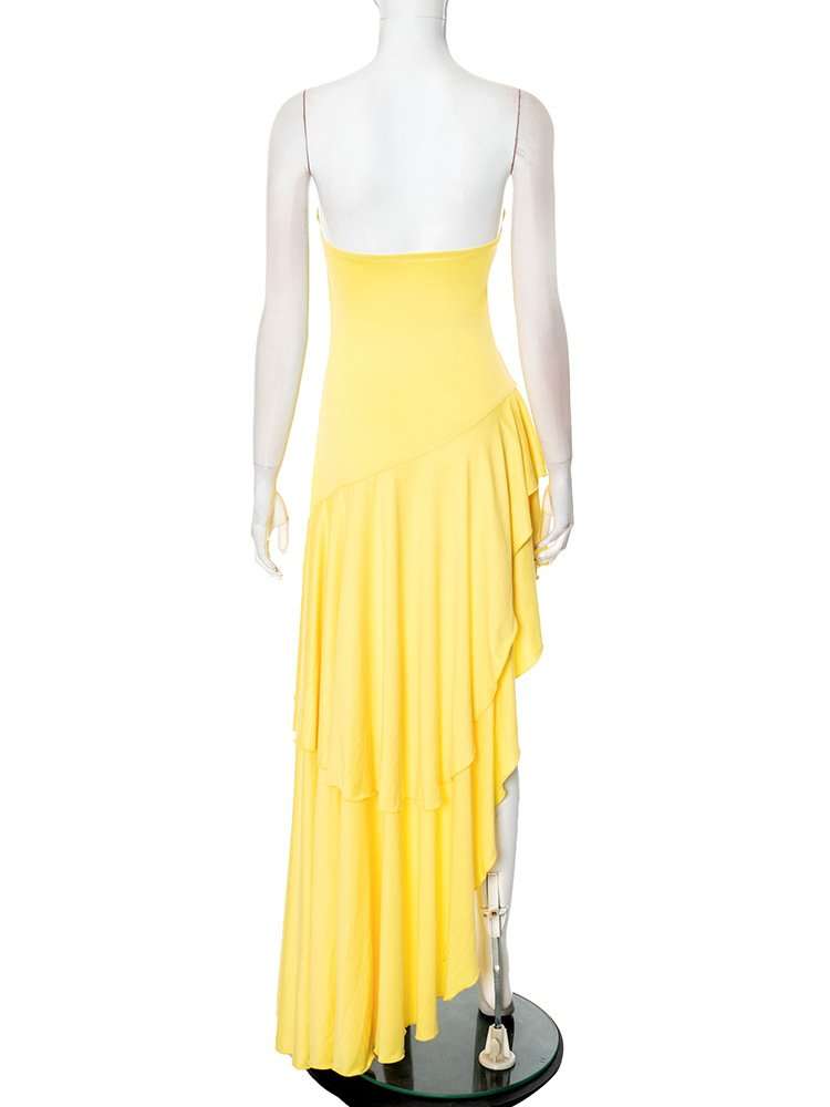Strapless Asymmetrical Ruffle Dress image 4
