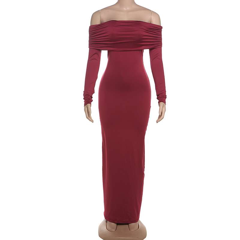 Off shoulder Long Sleeve Maxi Dress image 4