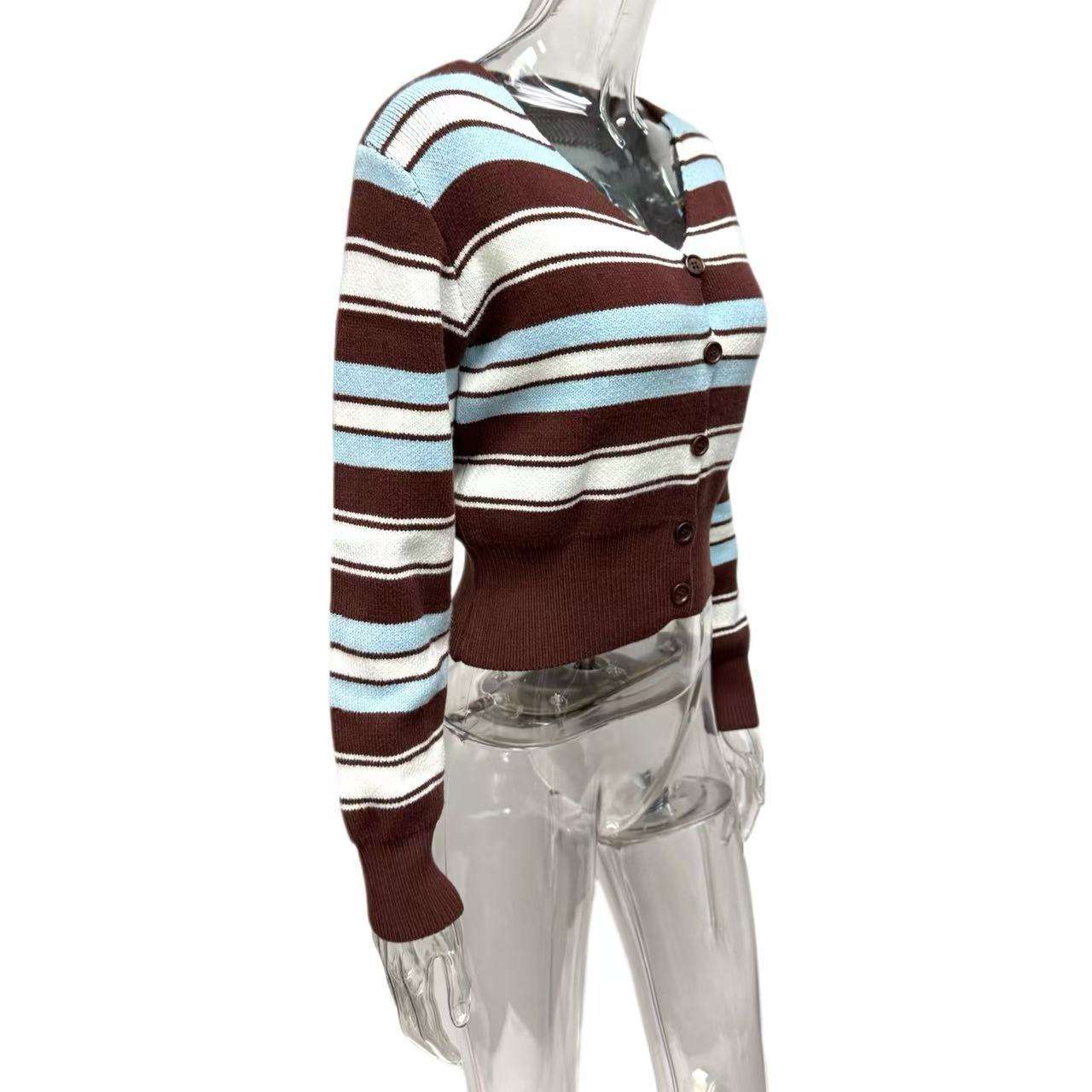 Striped Button-Up Cardigan image 6