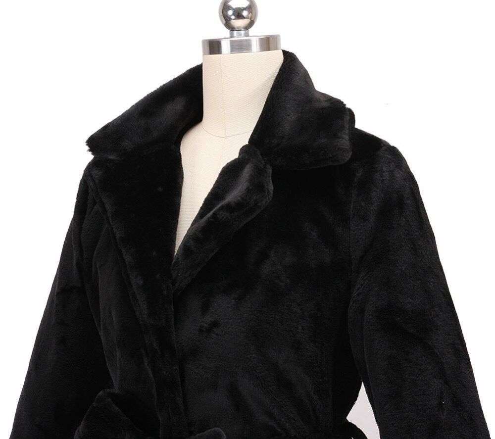 Suit Collar Thick Long Plush Coat image 5