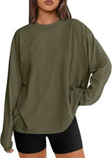 Oversized Crewneck Sweatshirt - S, Army Green image