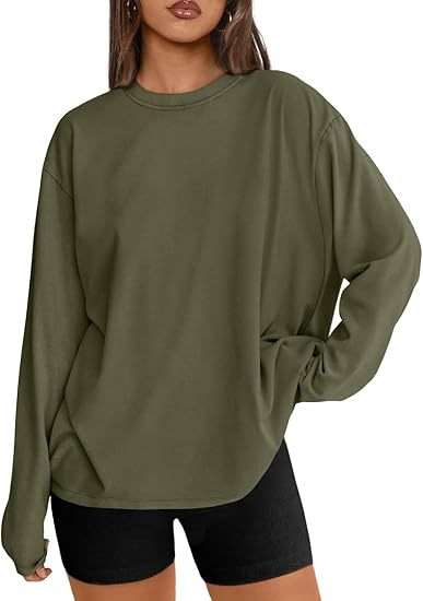 Oversized Crewneck Sweatshirt - S, Army Green image