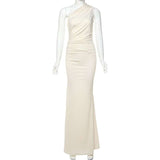 Luxe One-Shoulder Gown with Elegant Draping image 2