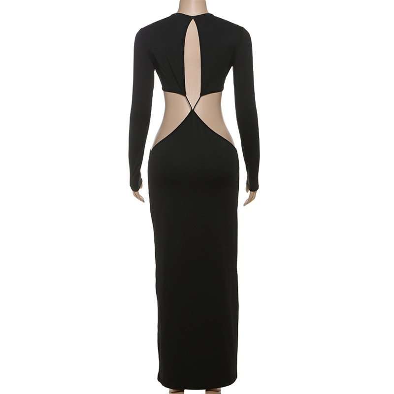 Sultry Black Cutout Evening Dress image 3