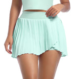Pleated Wrap-Style Mini Skirt - Green Ash, S image
