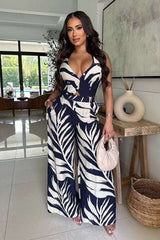 Palm Breeze Printed Halter Set image 0