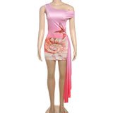 One-Shoulder Dress with  Shell and Starfish Print image 3