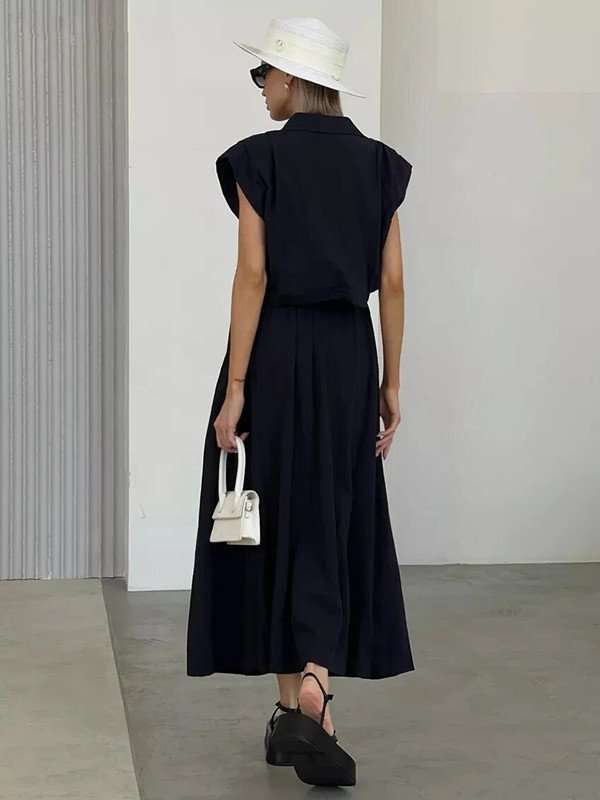 Two-Piece Shirt and Maxi Skirt Set image 2