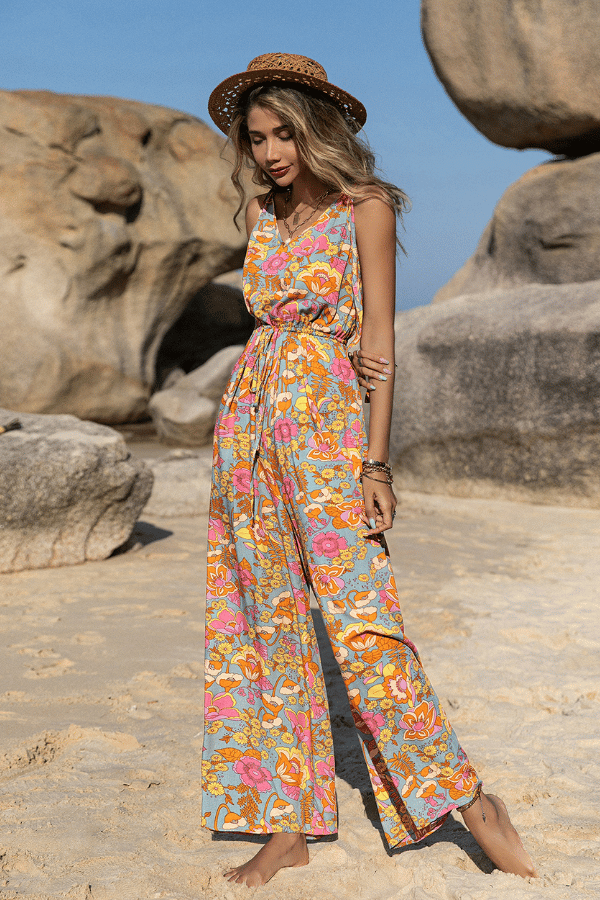 Rusttydustty 1pc Floral Print Jump Suit image 2