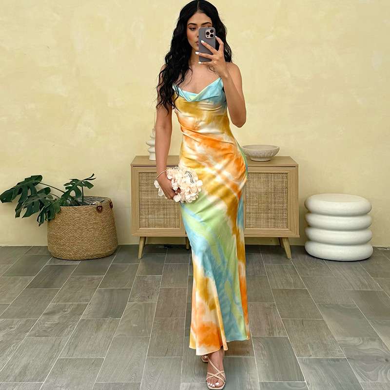 Colorful Tie-Dye Maxi Dress image 4