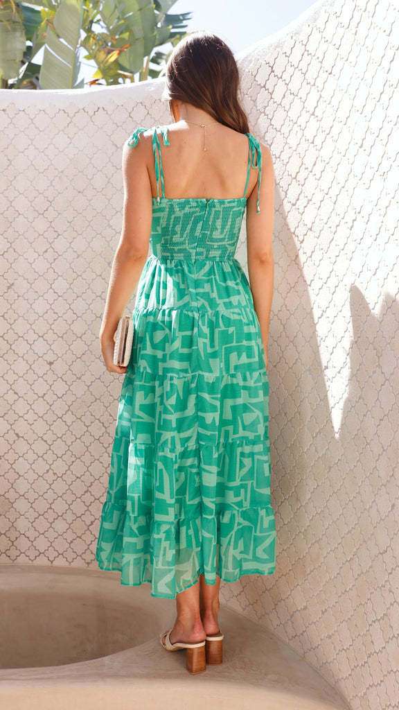 Tropical Maze Cutout Midi Dress image 2