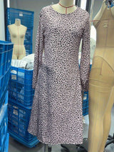 Leopard Print Long Sleeve Midi Dress image 3
