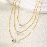 Gold-Toned Stone-Studded Layered Necklace - Free Size, Gold 1 image