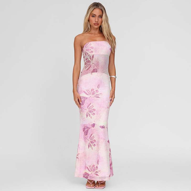 Floral Strapless Maxi Dress image 3