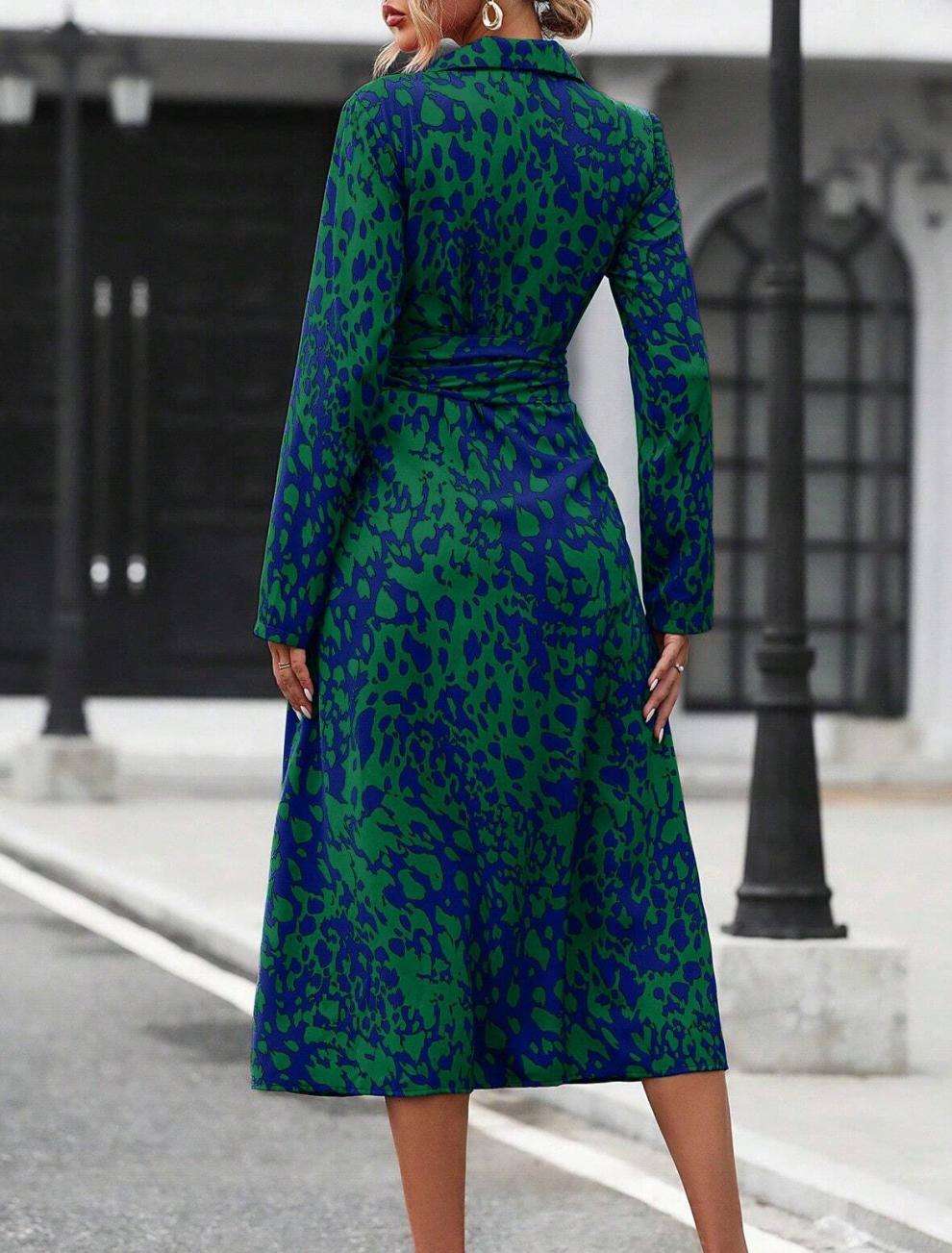 Animal Print Button-Front Maxi Dress image 4