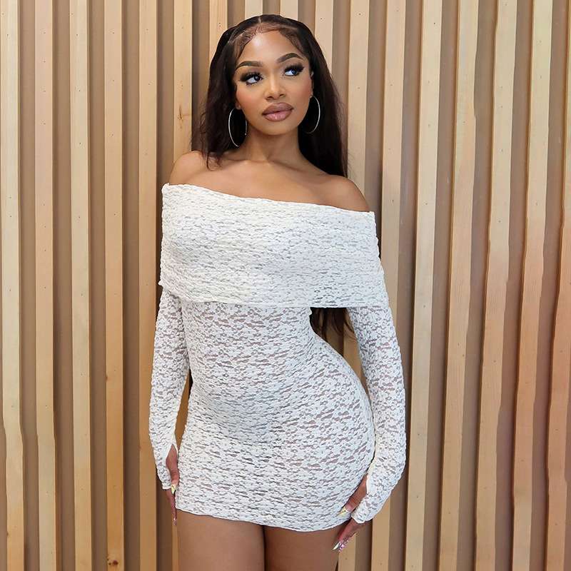 Luxe Lattice Off-Shoulder Dress image 0