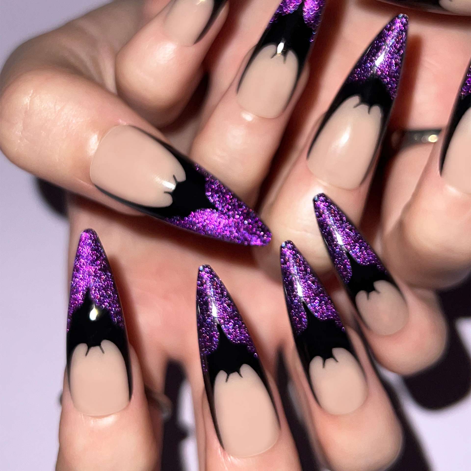 Glitter Bat Wing Nail image 1