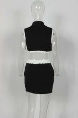 Sporty Zip-Up Crop Top & Mini Skirt Set image 5