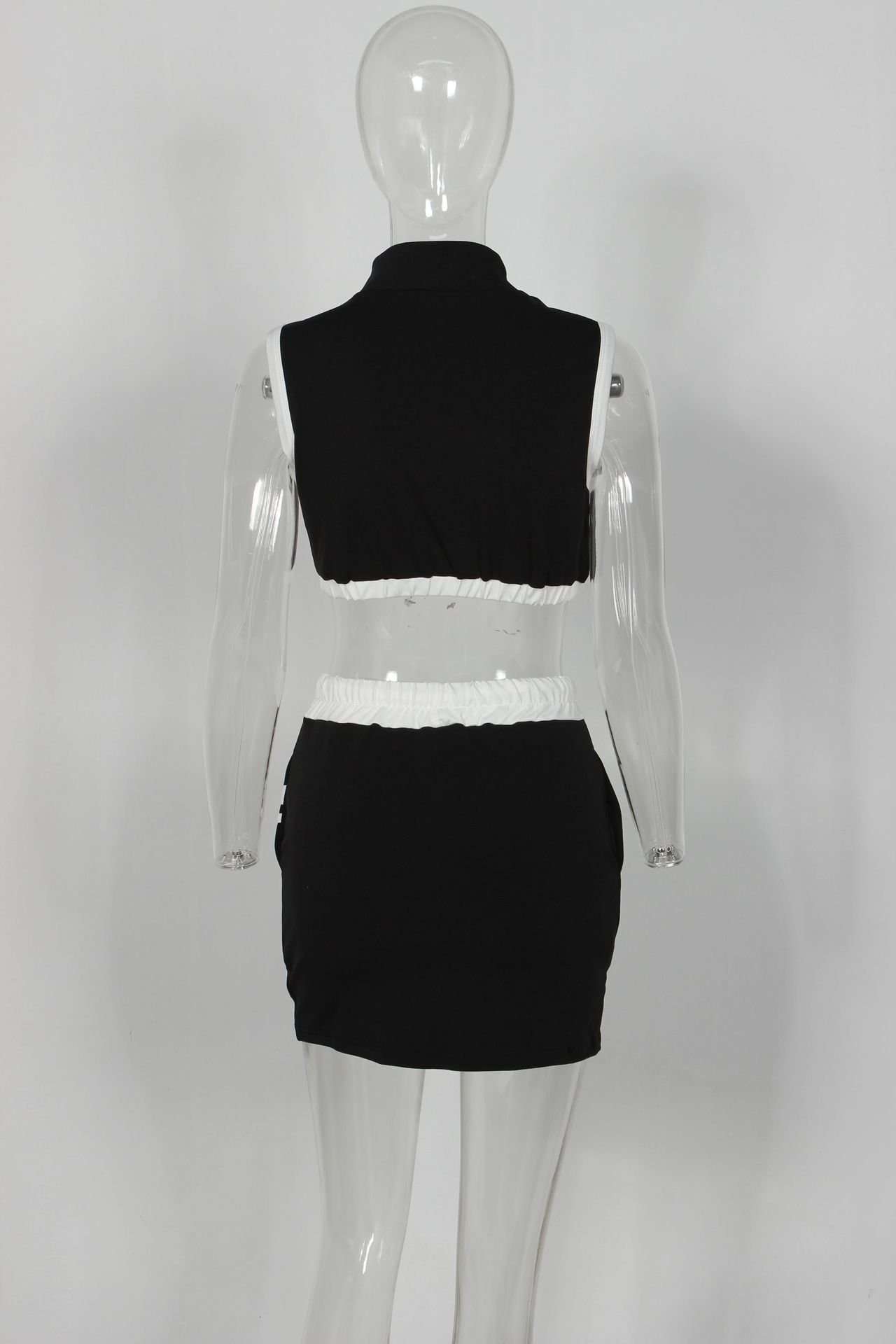 Sporty Zip-Up Crop Top & Mini Skirt Set image 5