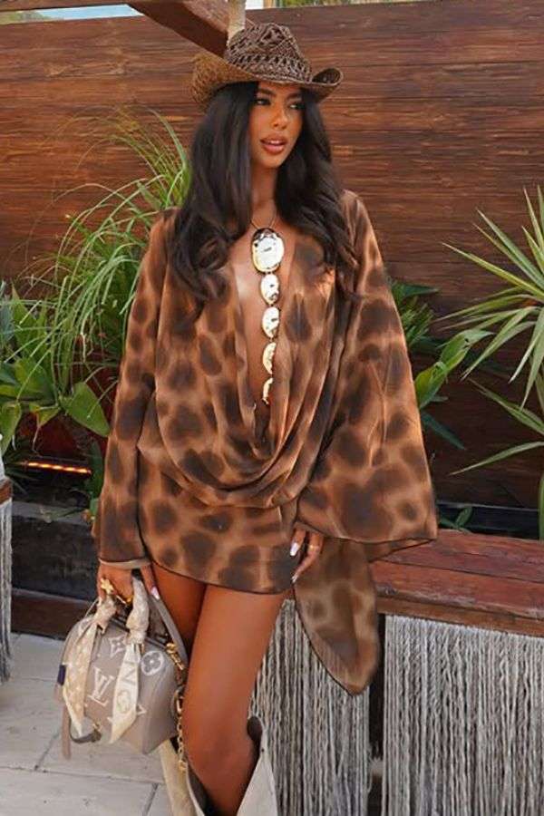 Animal Print Cover-Up Dress image 0