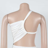 Elegant One-Shoulder White Evening Gown image 5