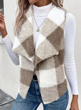 Plush Plaid Wrap Vest image 1